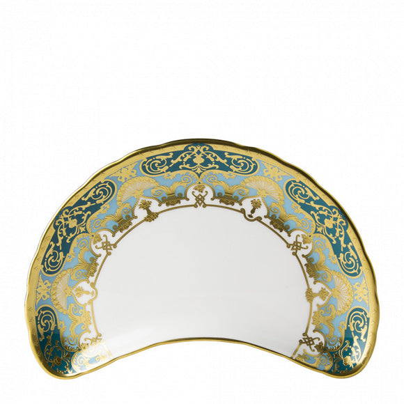 HERITAGE FOREST GREEN & TURQUOISE - CRESCENT SALAD PLATE