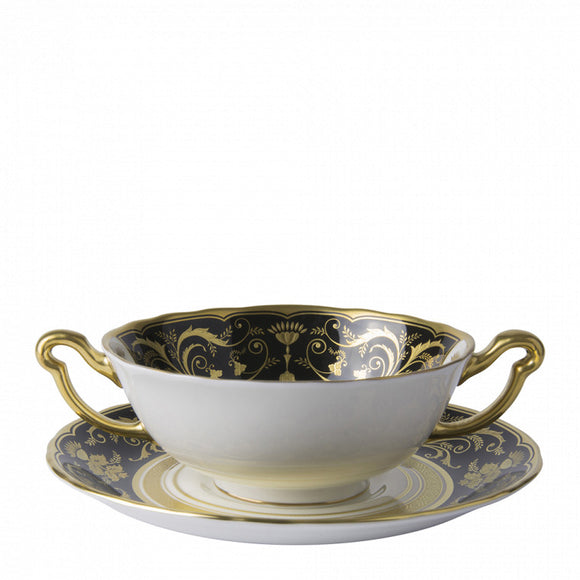 REGENCY BLACK - CREAM SOUP CUP & STAND