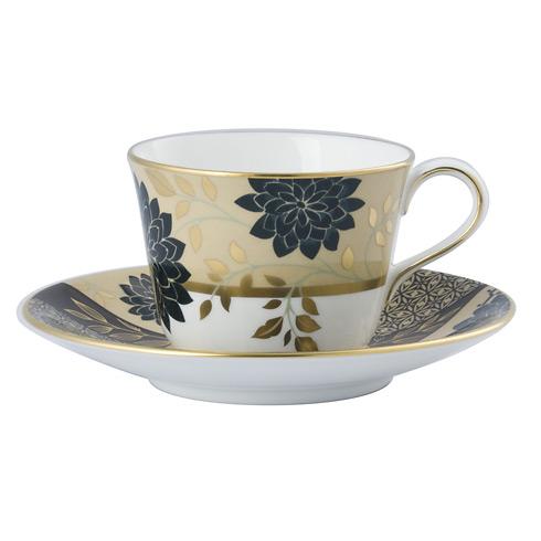 Kimono Taupe Tea Cup & Saucer