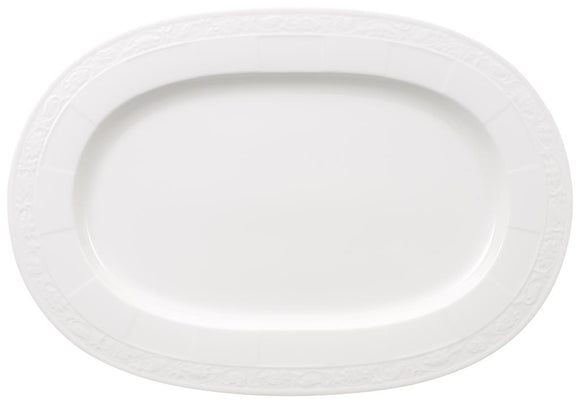 White Pearl Oval Platter, 16 in