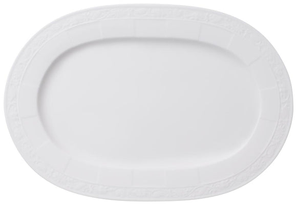 White Pearl Oval Platter, 13 3/4 in