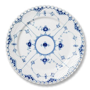 R.C. Blue Fluted Full Lace Dinner Plate