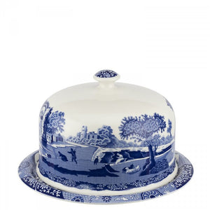 Spode Blue Italian Cheese Dome with Platter 11.5"