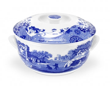 Spode Blue Italian Covered Casserole Round 3.5 pints