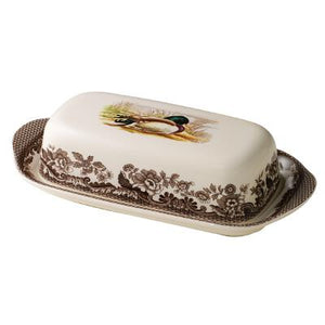 Spode Woodland Covered Butter Dish 8" x 4"