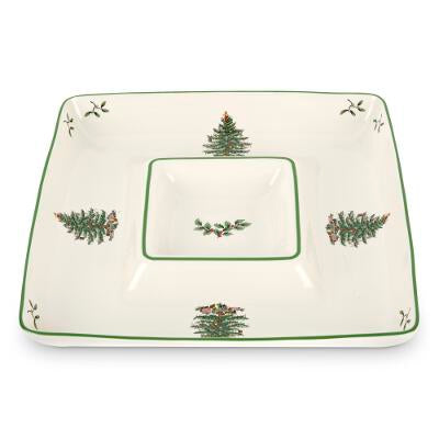 Spode Christmas Tree Chip and Dip 12