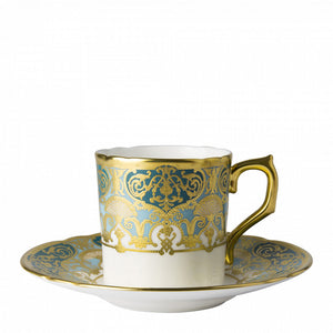 HERITAGE FOREST GREEN & TURQUOISE - COFFEE CUP & SAUCER