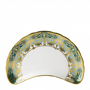 HERITAGE FOREST GREEN & TURQUOISE - CRESCENT SALAD PLATE