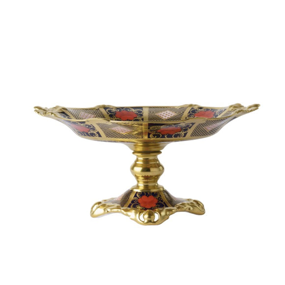 OLD IMARI SOLID GOLD BAND - TALL OVAL COMPORT