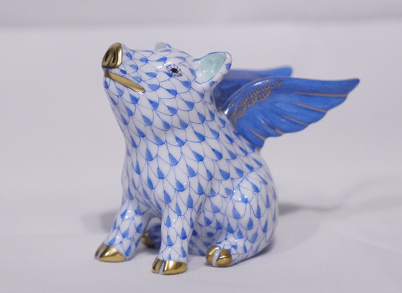 Herend Flying Pig - When Pigs Fly 15299-0-00 Blue