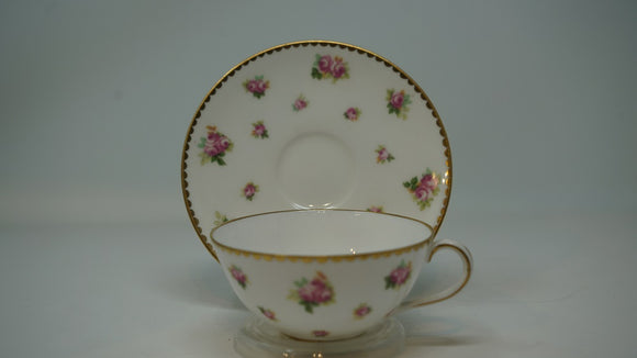 Royal Doulton Egg Shell Cup & Saucer Roses C1900