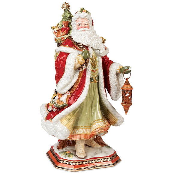Damask Holiday Santa Figurine