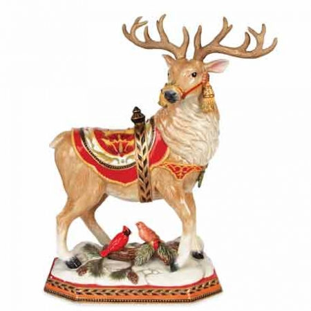 Damask Holiday Stag / Deer Centerpiece