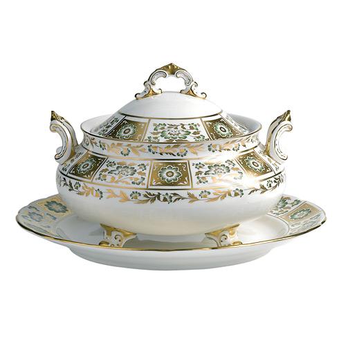 Derby Panel Green Soup Tureen & Stand
