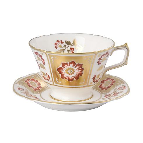 Derby Panel Red Tea Cup & Saucer