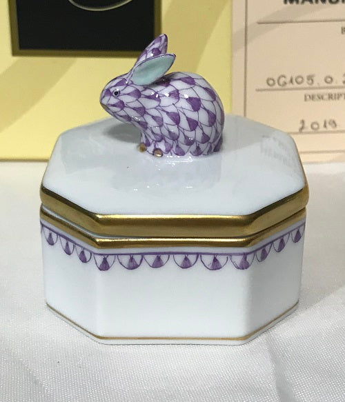Herend Lavender Bunny Box Bonnbonniere 06105-0-25