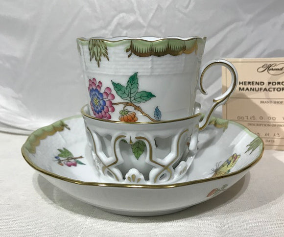 Herend Victoria Tremulous Cup And Saucer VBA