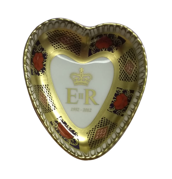 Royal Crown Derby HM Queen Elizabeth II Diamond Jubilee Heart Tray